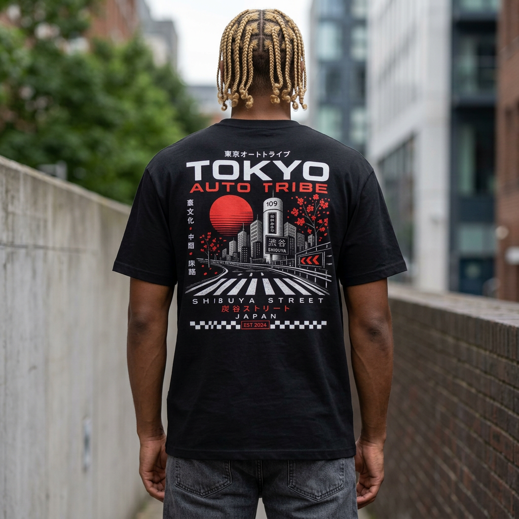 Midnight Crossing Tokyo cityscape graphic tee by Tokyo Auto Tribe