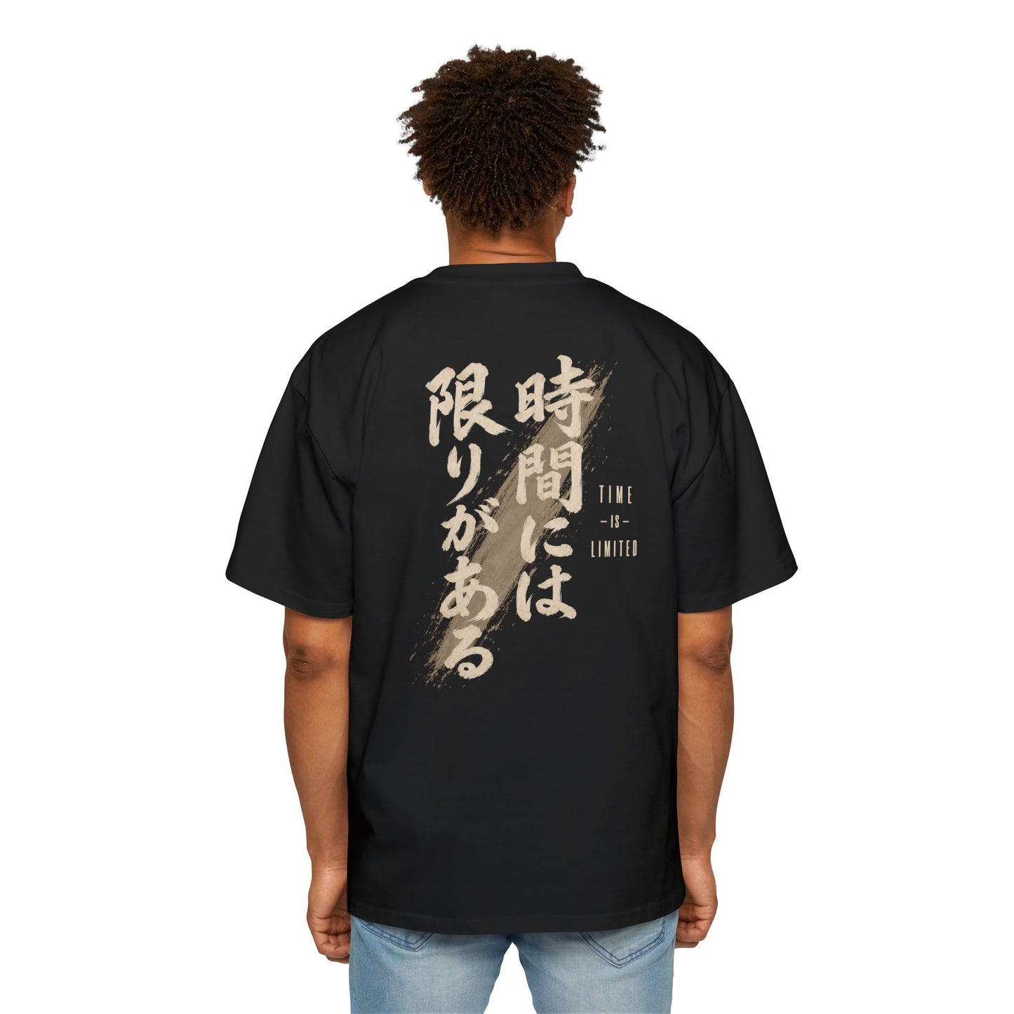 Torii Emblem Tee — Japanese Kanji “Time Is Limited” Oversized Shirt