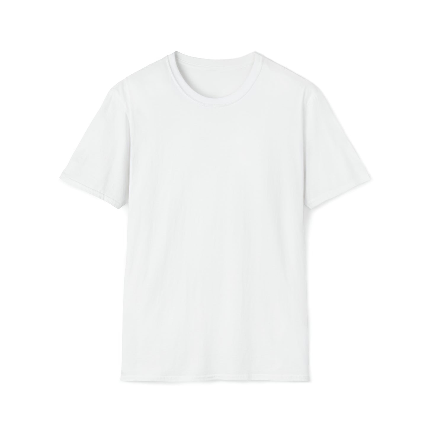 Plain white Unisex Softstyle T-Shirt with a classic crew neck, designed for comfort and a versatile fit, perfect for layering or casual wear inspired by Japanese car culture.
