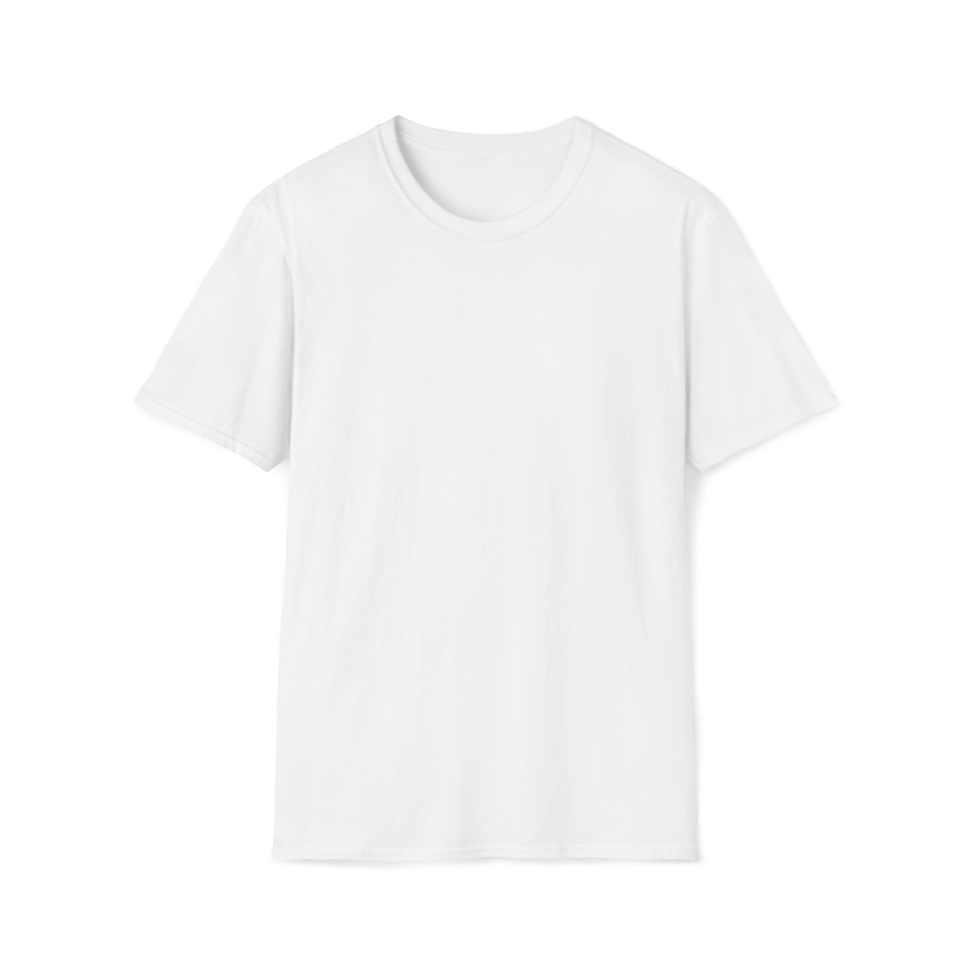 Plain white Unisex Softstyle T-Shirt with a classic crew neck, designed for comfort and a versatile fit, perfect for layering or casual wear inspired by Japanese car culture.