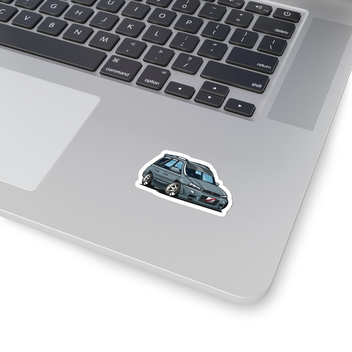 Wagon Wonder Sticker featuring a detailed illustration of a lowered JDM wagon car, perfect for fans of Tokyo Auto Tribe and Japanese tuner culture aesthetics.