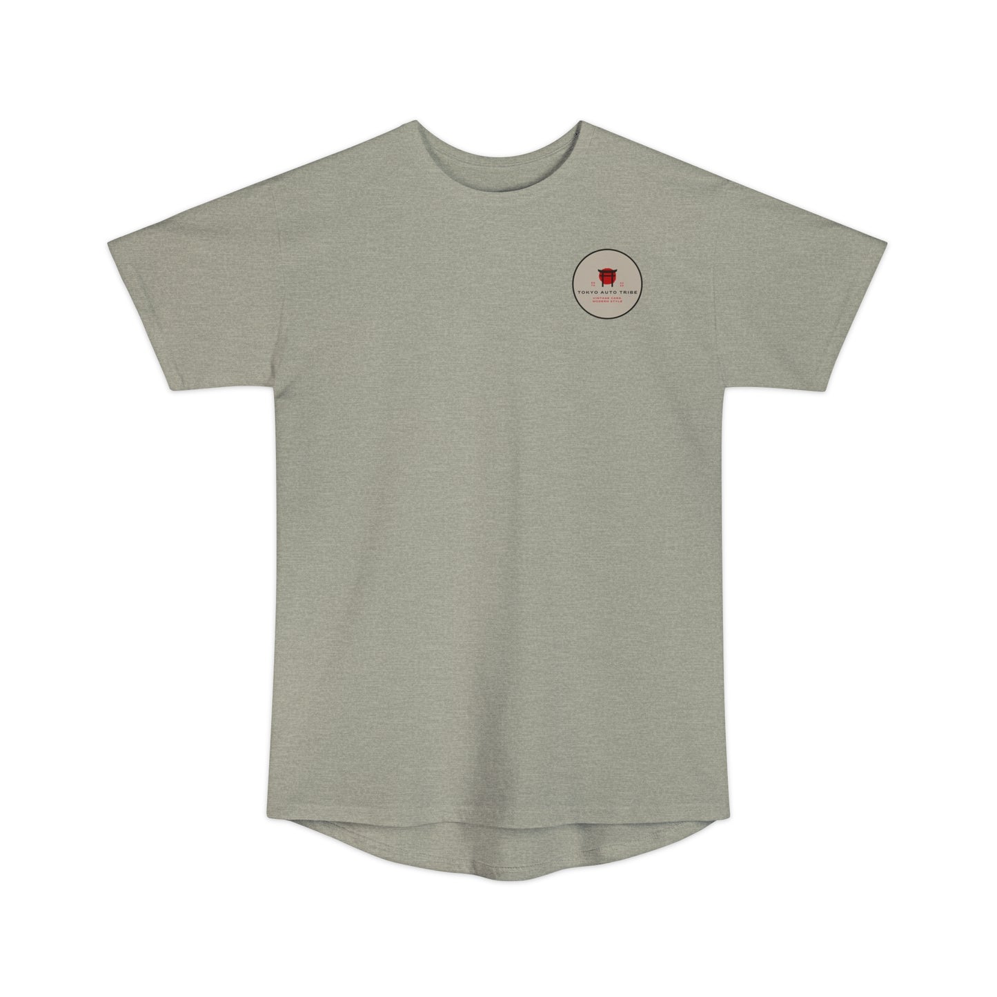 Light olive green Unbreakable Spirit oversized T-Shirt featuring a small red graphic and text emblem on the left chest, inspired by Japanese car culture and late-night drives.