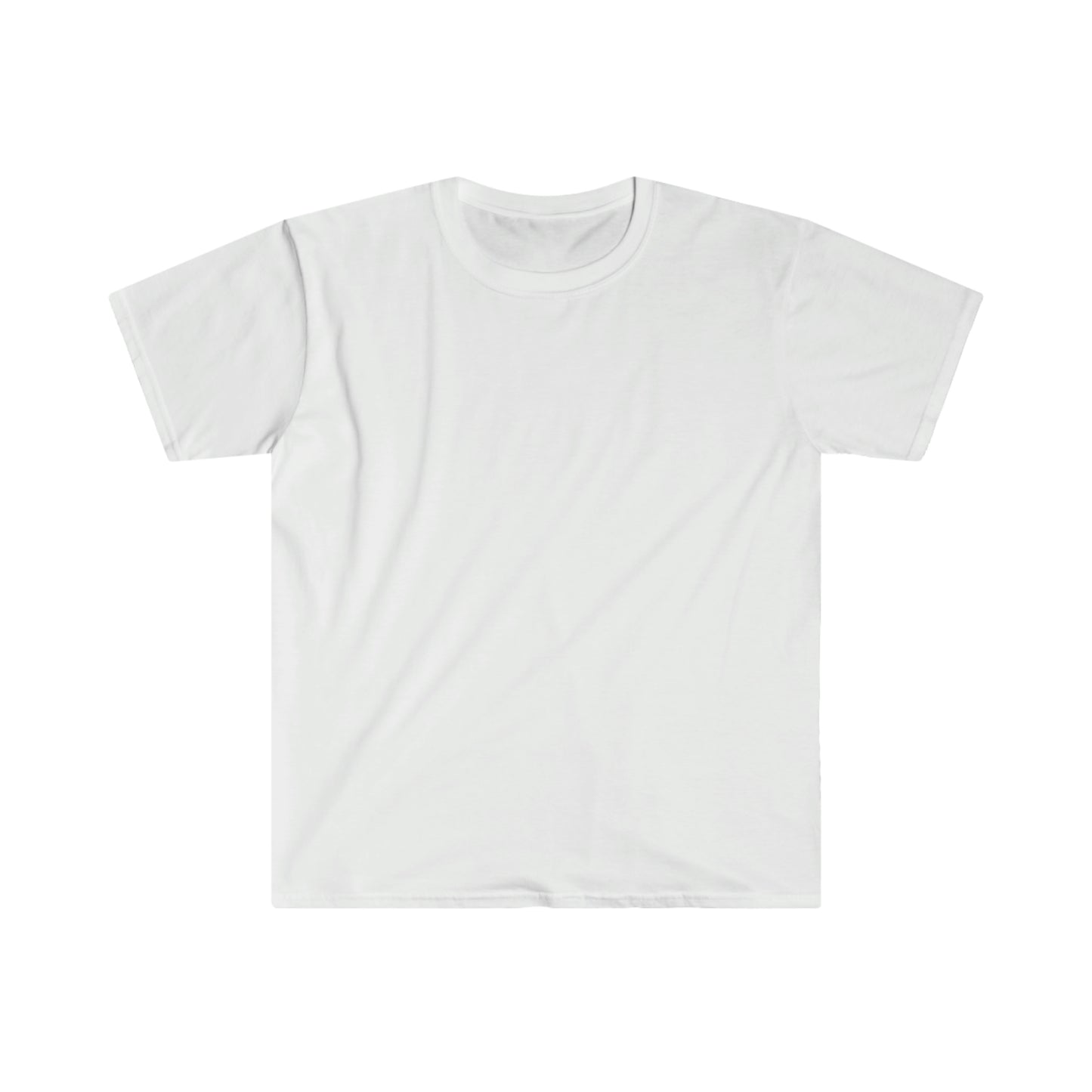Plain white short-sleeve crew neck t-shirt laid flat, showcasing a clean and simple design called Nature's Embrace T-Shirt.